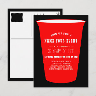 Party Tasse laden Einladungspostkarte