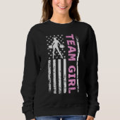 Party-Team-Girl mit US-amerikanischer Fla Sweatshirt (Vorderseite)
