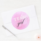 Party Team Girl Runder Aufkleber (Umschlag)