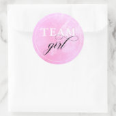 Party Team Girl Runder Aufkleber (Tasche)