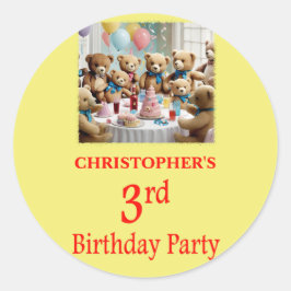 Party Teddy Bears Party Runder Aufkleber