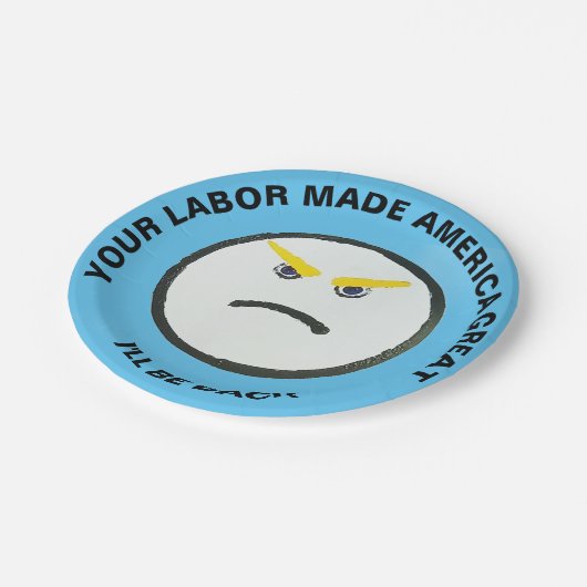 Party-Teller am Arbeitstag Pappteller (Schrägansicht)