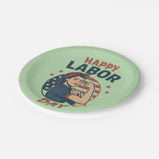 Party-Teller am Arbeitstag Pappteller (Schrägansicht)