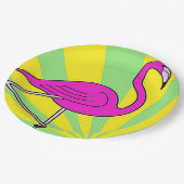Party-Teller Flamingo Pappteller (Schrägansicht)