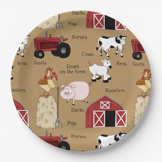 Party-Teller für Landbetriebe Pappteller (Vorderseite)