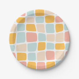 Party-Teller mit farbigen Wavy Cobblestone Pappteller