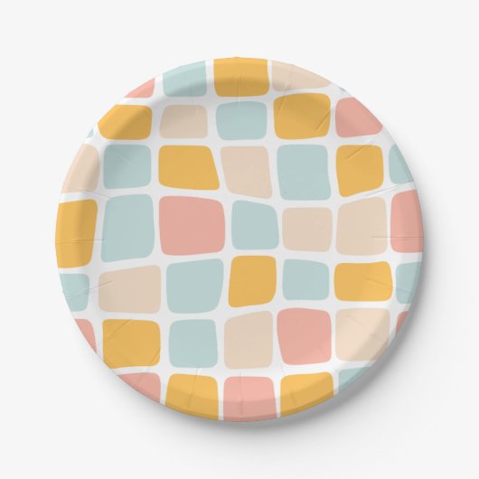 Party-Teller mit farbigen Wavy Cobblestone Pappteller (Vorderseite)