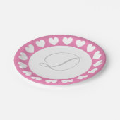 Party-Teller mit kundenspezifischem Monogramm, ros Pappteller (Schrägansicht)