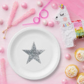 Party Teller - Silber Glitter Stern (Party)