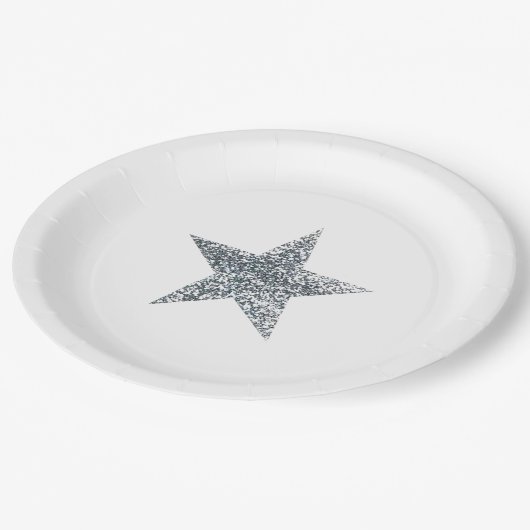 Party Teller - Silver Glitzer Star (Schrägansicht)