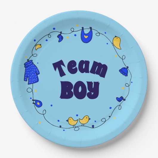 Party-Teller von Team Boy Gender Pappteller (Vorderseite)