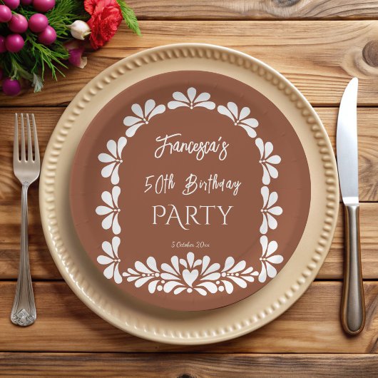 Party Terracotta talavera Pappteller