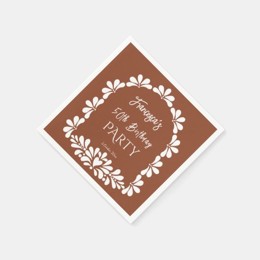 Party Terracotta talavera Serviette (Ecke)