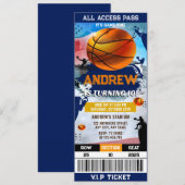Party Ticket für Personal Modern Basketball Geburt Einladung (Vorne/Hinten)
