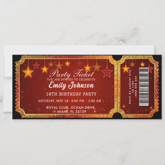 Party Ticket Invitation 2026 Einladung (Vorderseite)