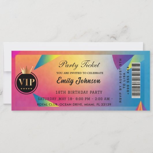  Party ticket invitations  Einladung (Vorderseite)