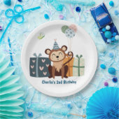 Party Tier, Affe mit Geschenken und Ballon Pappteller (Party)