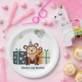 Party Tier, Affe mit Geschenken und Ballon Pappteller (Party)