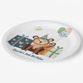 Party Tier, Affe mit Geschenken und Ballon Pappteller (Schrägansicht)