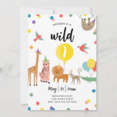 Party Tier Einladung 1. Geburtstag (Vorderseite)