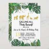 Party-Tier-Safari-Geburtstag oder Einladung (Vorne/Hinten)