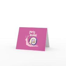 Party-Tier-Schnecken-Grußkarte (rosa)