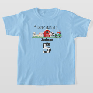 Party Tiere 5th Birthday Farm Animal Birthday T-Shirt