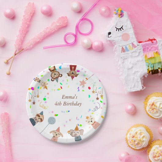Party Tiere anpassbar Pappteller (Party)