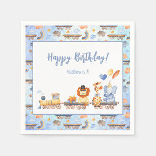 Party Tiere auf Zug Kid Dschungel Happy Birthday Serviette