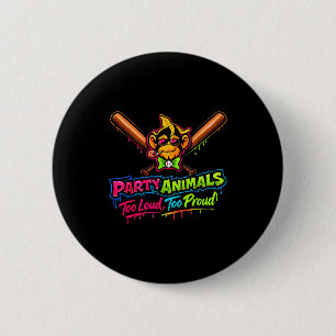 Party-Tiere Baseball-Trikot  Button