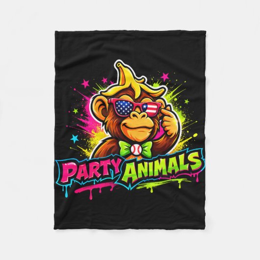Party-Tiere Baseball-Trikot Fleecedecke (Vorderseite)