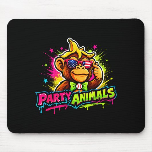 Party-Tiere Baseball-Trikot Mousepad (Vorne)
