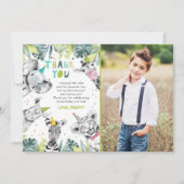 Party Tiere Boy Safari Tiere Danke Karte (Vorderseite)