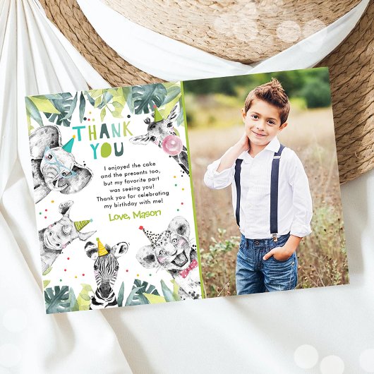 Party Tiere Boy Safari Tiere Danke Karte