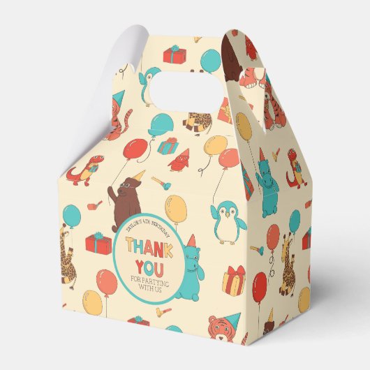 Party-Tiere Danke Geschenk Geschenkschachtel (Vorderseite)