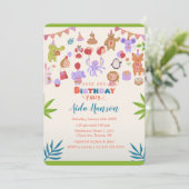 Party Tiere Extravaganza Geburtstagsparty Einladung (Stehend Vorderseite)