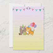 Party Tiere Geburtstag Ballon Zoo Wilder Dschungel Einladung (Rückseite)