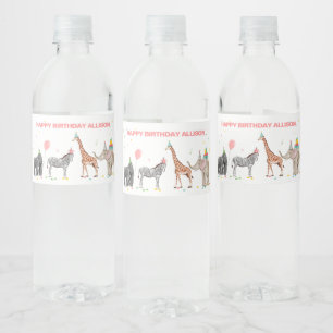 Party Tiere Geburtstag Wild-ein-Wasser-Flaschen-Et Wasserflaschenetikett