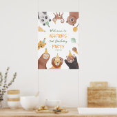 Party Tiere Geburtstagsfeier Begrüßungszeichen Poster (Küche)