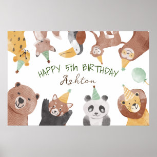 Party Tiere Geburtstagsparty personalisierter Bann Poster