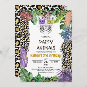 Party Tiere Girl Safari Jungle Zoo Einladung