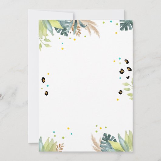 Party Tiere Girl Safari Jungle Zoo Einladung (Rückseite)