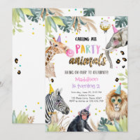 Party Tiere Girl Safari Jungle Zoo