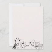 Party Tiere Handgezogene Doodle Kid's Geburtstag Einladung (Rückseite)