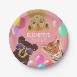 Party Tiere Illustration Geburtstag Pappteller