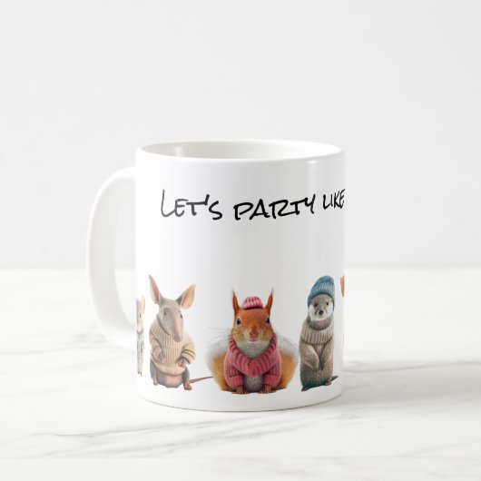 Party Tiere Kaffee Tasse (Vorderseite Links)