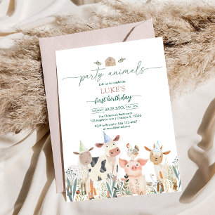 Party-Tiere Kinder-Geburtstagseinladung Einladung