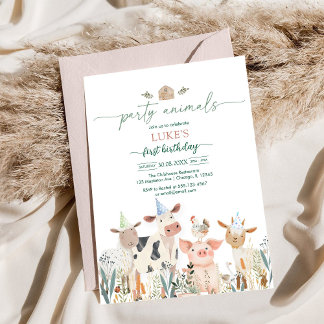 Party-Tiere Kinder-Geburtstagseinladung Einladung