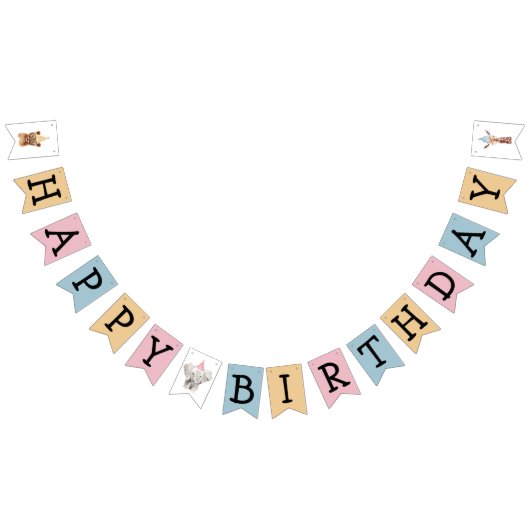 Party Tiere Kinder glücklich Geburtstag Wimpelkette (Alle)