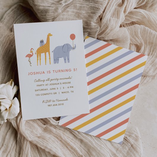 Party Tiere Kindergeburtstag Einladung